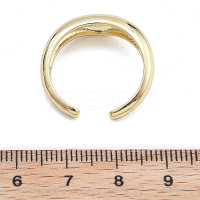 Rack Plating Brass Cuff Finger Rings for Women RJEW-M028-42G-1