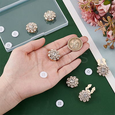 1-Hole Alloy Rhinestones Button Cover Clasp BUTT-HY0001-18-1