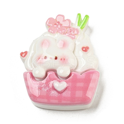 Spring Cherry Blossoms Theme Opaque Resin Cupcake Decoden Cabochons X-RESI-E055-02E-1