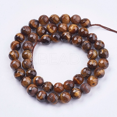 Natural Tiger Eye Round Bead Strands LS-G-R203-8mm-1