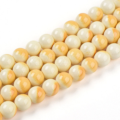 Baking Paint Glass Beads Strands DGLA-N012-8mm-03-1