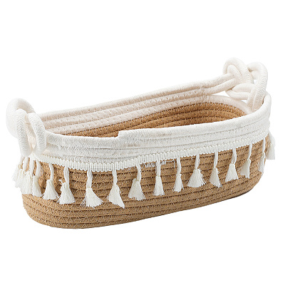 Cotton Rope Woven Storage Basket AJEW-WH20020-153A-1