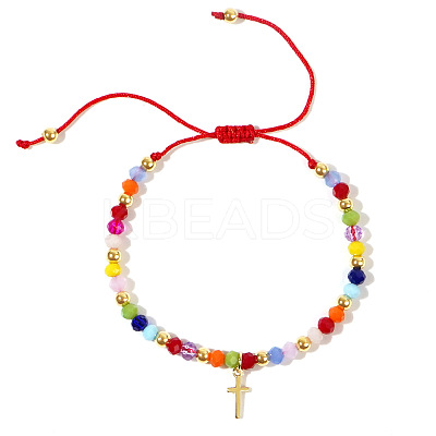 Bohemian Style Glass Braided Bead Bracelets for Women WV4296-13-1