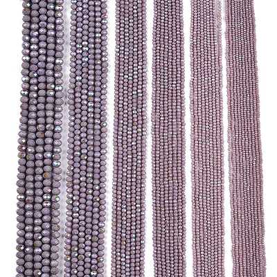 Electroplate Opaque Solid Color Glass Beads Strands EGLA-A044-P6mm-L13-1