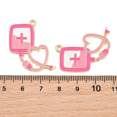 Medical Theme Alloy Enamel Pendants AL-CBA2919-03G-01B-1