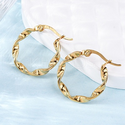 201 Stainless Steel Hoop Earrings LS-EJEW-A054-05C-G-1