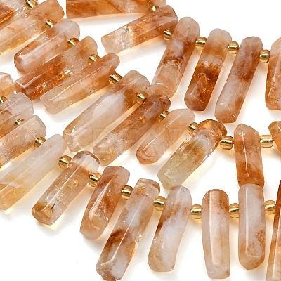 Heated Natural Citrine Beads Strands G-F829-A15-01-1