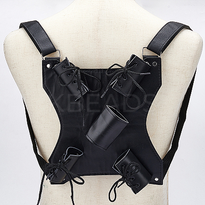 PU Leather with Alloy Waist Fencing Sheath AJEW-WH0248-519A-1