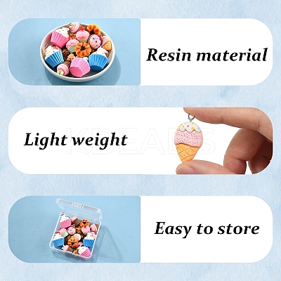 20Pcs 10 Styles Opaque Resin Pendants RESI-YW0004-07-1