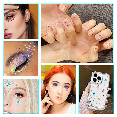 12 Sheets 12 Styles Resin Rhinestone Sticker Sets DIY-TA0004-68-1