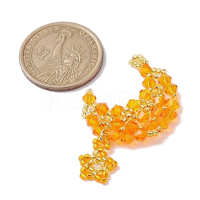 Imitation Austrian Crystal 5301 Glass & TOHO Round Seed Beaded Pendant PALLOY-MZ00179-04-1