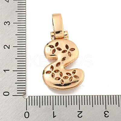 Brass Micro Pave Clear Cubic Zirconia Pendants KK-B099-01G-S-1