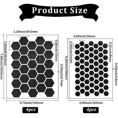 8Pcs 2 Styles PEVA Rubber Anti-Slip Hexagonal Phone Grip Tape Stickers for Phones AJEW-SP0002-64B-02-1