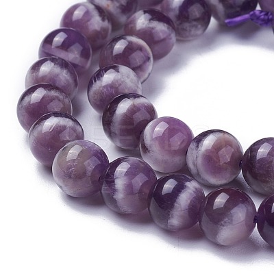 Natural Chevron Amethyst Beads Strands G-G772-05-C-1