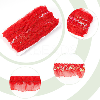 Chinlon Pleated Lace Trim EW-WH0013-28A-1