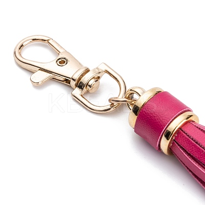 Imitation Leather with Light Gold Alloy Clasps Tassel Big Pendants Decorations AJEW-WH0223-28A-09-1