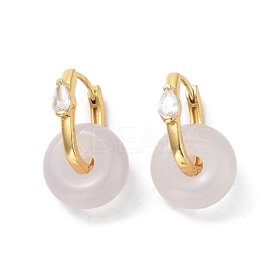 Donut Natural Agate Hoop Earrings for Women EJEW-E303-25G-02-1