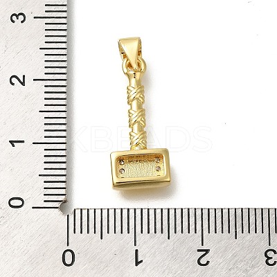 Rack Plating Brass Micro Pave Cubic Zirconia Pendants KK-Z086-66G-04-1