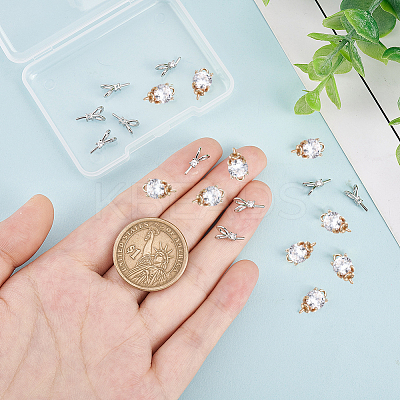20Pcs 2 Colors Brass Micro Pave Cubic Zirconia Peg Bails Pendants KK-PH0004-05-1