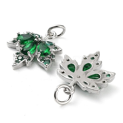 Rack Plating Brass Clear Cubic Zirconia Pendants KK-B078-02P-02-1