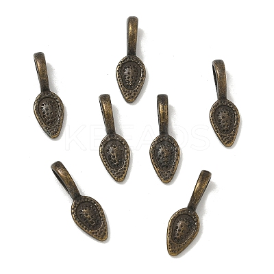 Tibetan Style Alloy Glue-on Flat Pad Bails X-TIBEP-Q064-183AB-NR-1