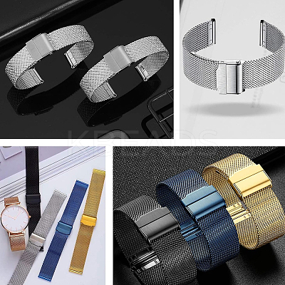 20Pcs Smooth Surface 201 Stainless Steel Watch Band Clasps STAS-UN0051-87-1