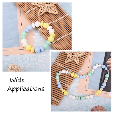 80Pcs 8 Style Food Grade Eco-Friendly Silicone Beads SIL-TA0001-03-1