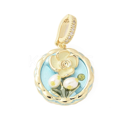 Brass Enamel Pendants KK-F886-03G-05-1