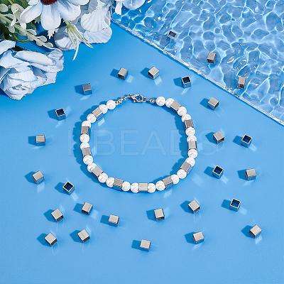 50Pcs 304 Stainless Steel European Beads FIND-UN0061-09-1