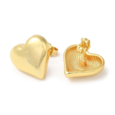 Rack Plating Brass Heart Stud Earrings EJEW-Q766-02G-1