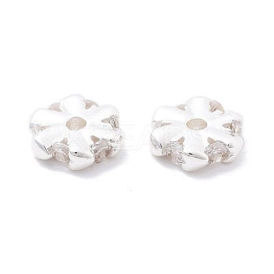 Brass Micro Pave Cubic Zirconia Beads KK-B134-38S-1