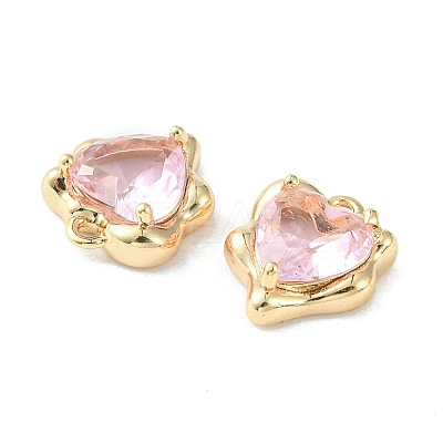 Brass Micro Pave Cubic Zirconia Charms KK-L208-06G-02-1