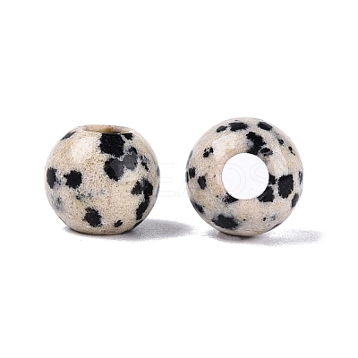 Natural Dalmatian Jasper European Beads G-Q607-02M-1