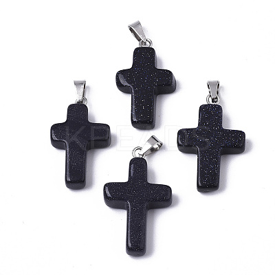 Synthetic Blue Goldstone Pendants LS-G-J354-03A-1