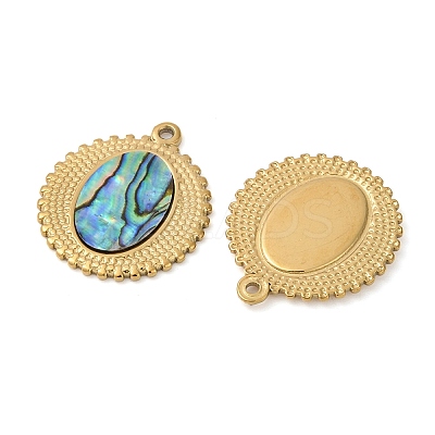 304 Stainless Steel Natural Paua Shell Pendants STAS-L288-08G-01-1