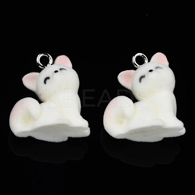 Flocky Resin Pendants RESI-N032-14-1