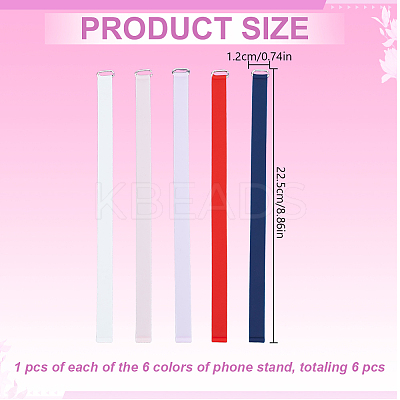 6Pcs 6 Colors Silicone Mobile Phone Case Wrist Straps AJEW-DR0002-51-1