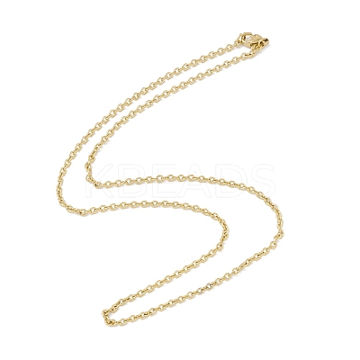 PVD Vacuum Plating 304 Stainless Steel Cable Chains Necklace for Men Women STAS-E001-14G-1