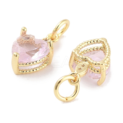 Brass Micro Pave Cubic Zirconia Charms KK-C051-05G-04-1