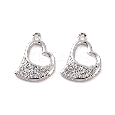 Brass Micro Pave Cubic Zirconia Charms KK-E068-VF181-1
