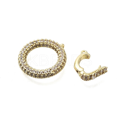Brass Cubic Zirconia Fold Over Clasps LS-KK-Q048-11G-1