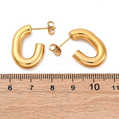201 Stainless Steel Half Hoop Earrings X-EJEW-C501-16G-A-1