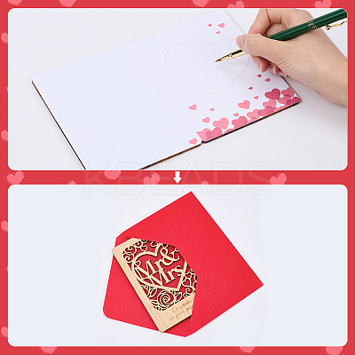 Wedding Bamboo Greeting Card AJEW-WH20060-11A-1
