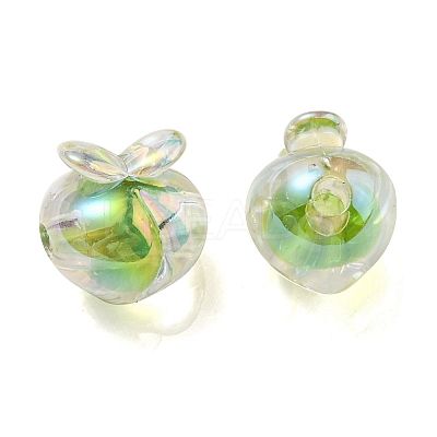 UV Plating Rainbow Iridescent Acrylic Beads OACR-F004-02D-1