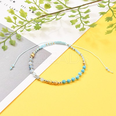 Adjustable Nylon Thread Braided Bead Bracelets BJEW-JB05593-1