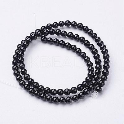 Natural Black Onyx Round Beads Strands GSR20mmC097-1