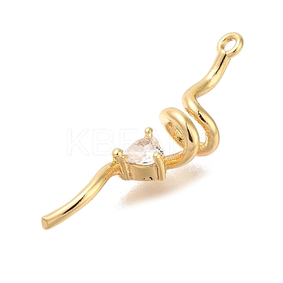 Brass Micro Pave Cubic Zirconia Pendants KK-M301-14G-1