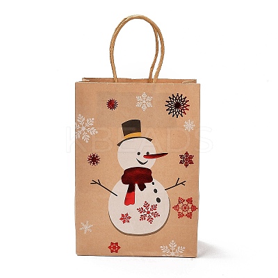 Christmas Theme Hot Stamping Rectangle Paper Bags LS-CARB-F011-02E-1
