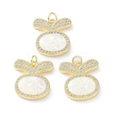 Rack Plating Brass Micro Pave Cubic Zirconia Pendants KK-C041-12G-1