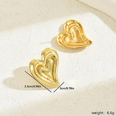 Stylish Heart 201 Stainless Steel Stud Earrings LD8214-2-1
